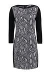 Animal Snake Print Long Sleeves Bateau Neck Back Zipper Slit Bodycon Dress/Club Dress