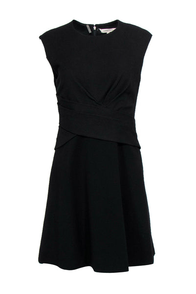 Round Neck Cap Sleeves Draped Sheath Sheath Dress