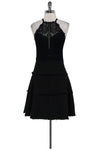 Flared-Skirt Hidden Back Zipper Halter Above the Knee Dress