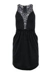 Back Zipper Pocketed Fitted Fit-and-Flare Sleeveless Scoop Neck Little Black Dress