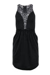 Sleeveless Fit-and-Flare Back Zipper Fitted Pocketed Scoop Neck Little Black Dress