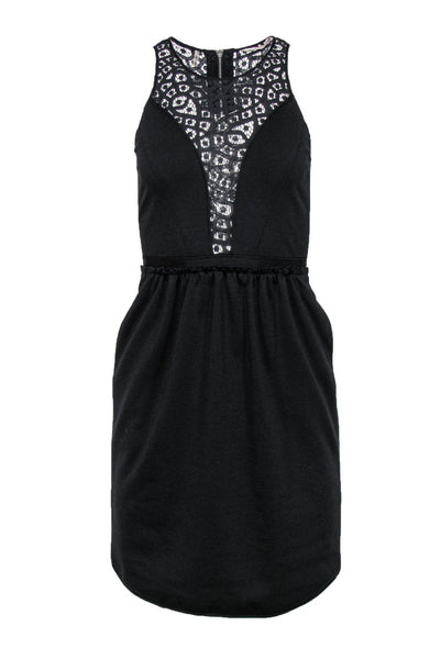 Scoop Neck Fit-and-Flare Fitted Pocketed Back Zipper Sleeveless Little Black Dress