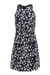 Fall Round Neck Sleeveless Fitted General Print Fit-and-Flare Dress