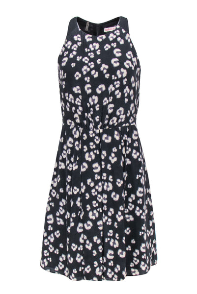 Fall Round Neck Fit-and-Flare General Print Sleeveless Fitted Dress