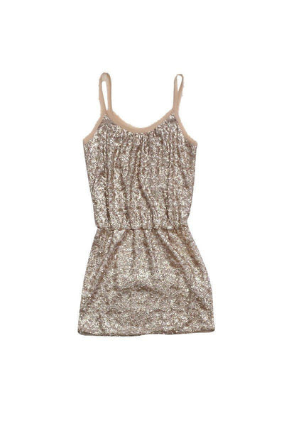 Sequined Gathered Sleeveless Dress