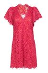 V-neck Spring Puff Sleeves Sleeves Shift Floral Print Hidden Back Zipper Party Dress