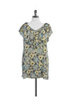 Sleeveless General Print Silk Tunic With Ruffles