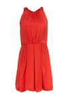 A-line High-Neck Pleated Dress