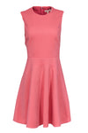 Sleeveless Round Neck Short Hidden Back Zipper Fitted Fit-and-Flare Dress