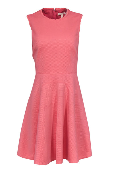 Short Round Neck Hidden Back Zipper Fitted Sleeveless Fit-and-Flare Dress