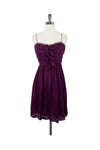 Hidden Back Zipper Silk Dress With Ruffles