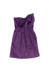 Strapless Pocketed Hidden Back Zipper Pleated Sweetheart Dress With a Bow(s)