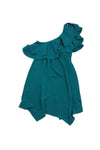 One Shoulder Gathered Dress With Ruffles