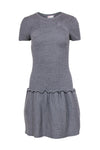 Short Sleeves Sleeves Dropped Waistline Round Neck Gathered Dress With a Bow(s) and Ruffles