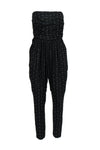 Sexy Strapless Ruched Pocketed Fitted Sleeveless Cocktail Polyester Jumpsuit