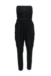 Sexy Strapless Cocktail Polyester Fitted Ruched Pocketed Sleeveless Jumpsuit