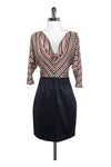 Striped Print Elasticized Waistline Dress