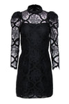 Floral Print Lace Puff Sleeves Sleeves Embroidered Sheath Cocktail Sheath Dress/Little Black Dress/Party Dress