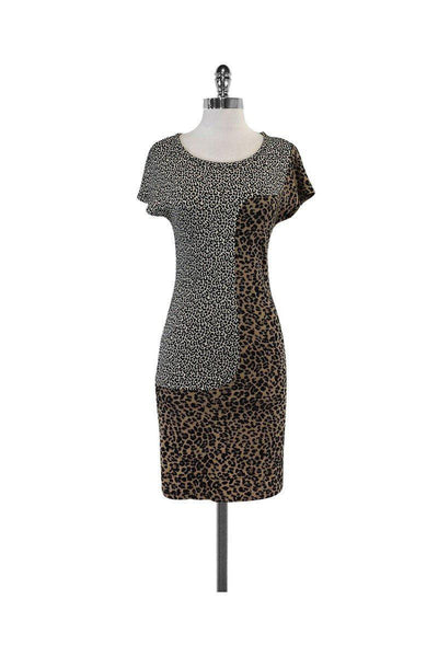 Short Sleeves Sleeves Animal Leopard Print Dress