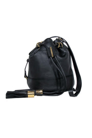 See by Chloe - Black Pebbled Leather Bucket Bag w/ Tassel