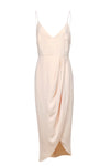 V-neck Polyester Hidden Back Zipper Wrap Sleeveless Dress