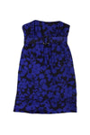 Strapless Floral Print Belted Hidden Back Zipper Pocketed Dress