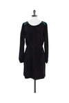 Long Sleeves Gathered Hidden Back Zipper Beaded Dress