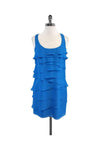 Sleeveless Scoop Neck Hidden Back Zipper Tiered Racerback Dress