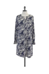 V-neck Strapless General Print Shift Long Sleeves Dress