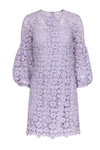 Shift Floral Print Lace Puff Sleeves Sleeves Spring Party Dress