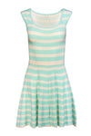 A-line Spring Summer Sleeveless Striped Print Above the Knee Dress