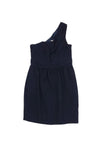 Hidden Side Zipper Pocketed Gathered One Shoulder Dress