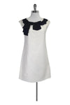 Round Neck Hidden Back Zipper Dress With a Bow(s)