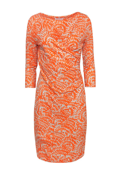 V-neck Wrap General Print Bodycon Dress/Midi Dress