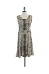 Scoop Neck Animal Snake Print Hidden Back Zipper Knit Dress