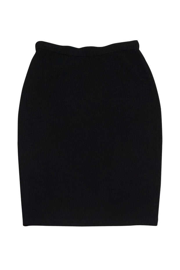 St. John - Black Knit Pencil Skirt Sz 10 – Current Boutique