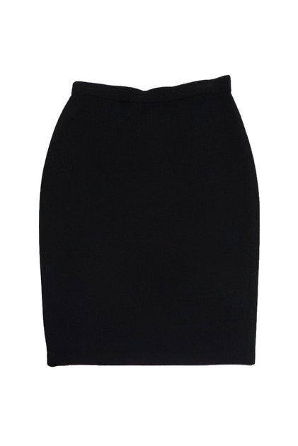 St. John - Black Knit Pencil Skirt Sz 10 – Current Boutique