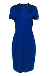 V-neck Sheath Fitted Short Sleeves Sleeves Sheath Dress