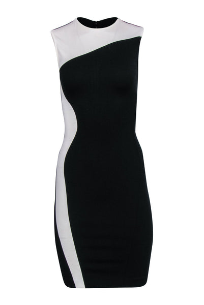 Sexy Sophisticated Round Neck Cocktail Colorblocking Sleeveless Bodycon Dress/Midi Dress