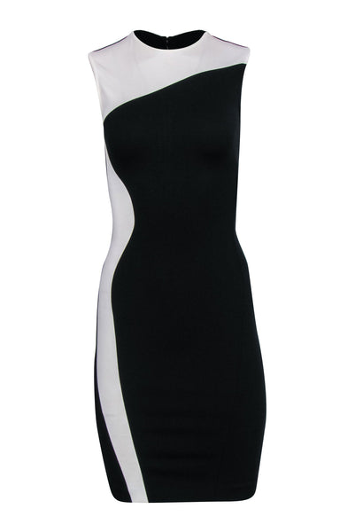 Sexy Sophisticated Sleeveless Round Neck Cocktail Colorblocking Bodycon Dress/Midi Dress