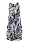 General Print Sleeveless Bubble Dress Scoop Neck Polyester Racerback Shift Dress