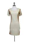 Round Neck Short Sleeves Sleeves Sweater Fitted Cotton Dress
