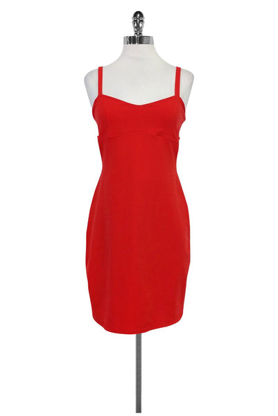 Open-Back Fitted Spaghetti Strap Dress