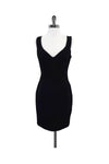 V-neck Hidden Back Zipper Sleeveless Bodycon Dress