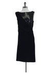 Sophisticated Bateau Neck Side Zipper Draped Sequined Party Dress