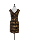 Gathered Animal Print Bodycon Dress/Evening Dress