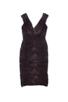 Animal Leopard Print Sleeveless Hidden Back Zipper Gathered Plunging Neck Dress