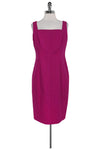 Fitted Side Zipper Square Neck Sleeveless Dress
