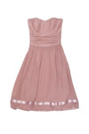 Strapless Sweetheart Empire Waistline Hidden Side Zipper Gathered Dress With a Ribbon