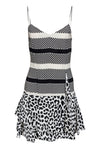 Silk Striped Polka Dots Print Party Dress/Slip Dress